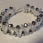 GYÖNGYHÁZ CSISZOLT KARKÖTŐ EZÜST ÉKSZERELEMEKKEL - NAGY MÉRET!!! fotó