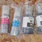 Epson nyomtatóhoz utántöltő tinta 102, 104 fekete, sárga, kék, piros fotó