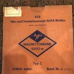 Agfa Typ C 1000 méteres "stúdió" szalag AEG magon, tokjában fotó