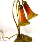 SZECESSZIÓS STÍLUSBAN MESESZÉP TAVIRÓZSA FIGURÁLIS ASZTALI LÁMPA X fotó