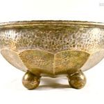 ART DECO KÉZZEL KALAPÁLT EZÜSTÖZÖTT " 4 GÖMBÖN ÁLLÓ " MÉLY KÍNÁLÓ fotó