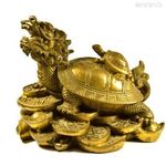 " SOK PÉNZT HOZÓ " BRONZ KÍNAI SÁRKÁNY TEKNŐS FIGURA X fotó