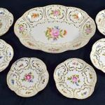 PAZAR ARANYOZOTT HOLLÓHÁZI PORCELÁN DESSZERTES SZETT 6 SZEMÉLYRE ! fotó