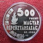 PRÓBAVERET ! LOS ANGELES 500 FORINT 1984 EZÜST: 28g/640 PP, mikrokarc !! fotó