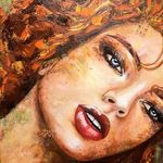 Zoryana - női portré, modern akril festmény. fotó