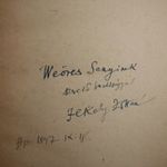 Jékely Zoltán: A halászok és a halál. Regényes halászvallomások. Weöres Sándor részére DEDIKÁLT fotó