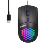 Vezetékes gamer egér, SXS-838, USB-C, RGB LED, 3200dpi, fekete borítás fotó