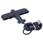 PL4 USB elosztó (USB2.0 -> 4xUSB2.0), repülőgép alakú, 4 portos USB2.0, kék fotó
