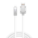 Szilikon bevonatú töltőkábel, Lightning/USB, 3A gyorstöltés, 1 méter, fehér fotó