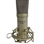 Kondenzátor stúdió mikrofon, vezetékes, szélzaj-védő szivacs, aranybarna fotó