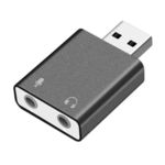 Külső USB 2.0 hangkártya 7.1, mikrofon + fejhallgató csatlakozó, fekete fotó