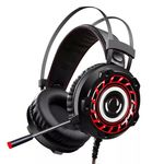 Gamer fejhallgató, USB, 2x3, 5mm jack vezetékes, RGB LED, hangerőszabályzó fotó