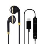 Vezetékes fülhallgató, mikrofonnal, USB-C, hangerőszabályzó, fekete fotó