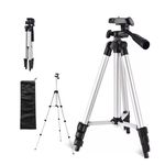 Tripod állvány, fényképezőgéphez, okostelefonhoz, állítható magasság, ezüst fotó