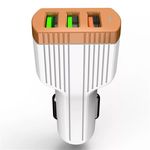 Ldnio szivargyújtó USB töltő, 3xUSB, Quick Charge 3.0, 5V/7A, fehér fotó