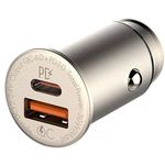 Ldnio szivargyújtó USB töltő, 1xUSB-C, 1xUSB, QC 4.0, 5V/3A/30W, ezüst fotó