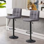 Szövet borítású bárszék 2db, világosszürke fotó
