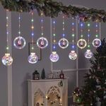 Összefűzhető Circle&Santa Claus/Mikulás LED Körök, 3m, 8mód, 4szín, 10gömb fotó