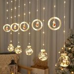 Összefűzhető Circle&Snowman/Hóember LED Körök, 3m, 8mód, 10gömb, meleg fény fotó