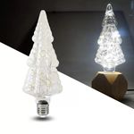 Karácsonyfa formájú színes LED üveg búra, E27, zöld-piros-kék-sárga ünnepi fotó