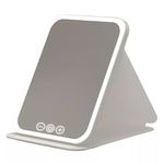 Érintős kozmetikai sminktükör, összecsukható, LED keret, akkumulátoros, fehér fotó