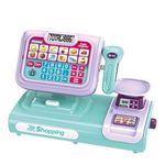 Játék pénztárgép, kék-lila fotó