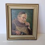 E. Schwarz – Bort kóstoló barát, olajfestmény keretben fotó