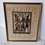 Egyiptomi papirusz festmény keretben, Ozirisz és Hórusz ábrázolással fotó