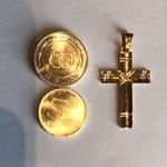 Arany gyűrű és arany kereszt , összesen 6, 38 gramm olcsón egyben eladó fotó