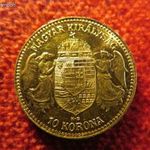 FERENC JÓZSEF 10 KORONA 1912 KB ARANY: 3, 38g/900 AUNC fotó