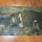 Saly Németh László: Asszonyok a földeken Balaton felvidék olaj festmény fotó