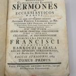 1764 Prédikációk az Esztergomi főegyházmegye klerikusainak használatára - korabeli EGÉSZBŐR kötésben fotó