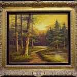 ŐSZI ERDEI FÉNYEK ALKONYATBAN ... GYÖNYÖRŰ ÉS LÁTVÁNYOS OLAJ VÁSZON FESTMÉNY X !í!! fotó