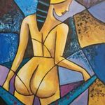 KÉK AKT- absztrakt festmény fotó