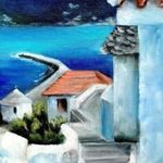 Lépcső a tengerhez - olajfestmény - 30 x 20 cm fotó