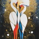 Daruszerelem c. Modern darus festmény fotó