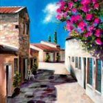 Mediterrán séta - akrilfestmény - 75 x 58 cm fotó