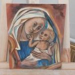 (K) Kis ikon festmény, szentkép 23, 5x29 cm fotó