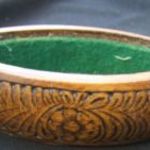 Faragott csónak alaku fa tartó fotó