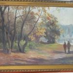 Olajfestmény tájkép, vászon, nem olvasható jelzéssel, 78x59, 69, 5 x 50 cm. fotó