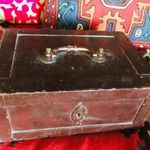 Antik vas trezor, kassza, pénzes láda, ládika fotó