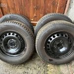 SKODA OCTAVIA 2, 4DB ACÉL FELNI+TÉLI GUMIK HANKOOK I*CEPT RS2, 195/65R15, GUMIK KB 90%-OS ÁLLAPOTBAN fotó