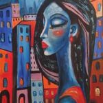 TELIHOLD- absztrakt festmény fotó