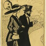 Sajó Sándor karikaturista grafikája, tus, karton, 24, 3x18, 7 cm. fotó