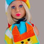 BÁJOS CICÁS KISLÁNY GARNITÚRA - SAPKA, SÁL fotó