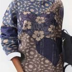 Új ! Csinos, mintás, közepes vastagságú, ejtett vállú, kötött jellegű pulóver. 2XL. fotó