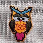 rávasaló ruhára vasalható folt felvarró hímzett narancssárga bagoly 8cm fotó