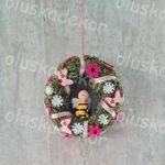 Méhecskés ajtókopogtató, ajtódísz, koszorú, 10cm fotó