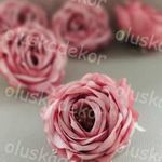 Rózsa virágfej, hervadt, selyem, dekorációs műnövény, 9cm fotó