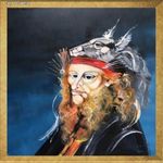 Szász Endre stílusában: Férfi portré - olajfestmény -képkerettel- fotó